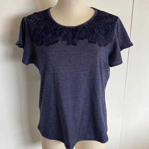 Laura Scott Petite Navy Top